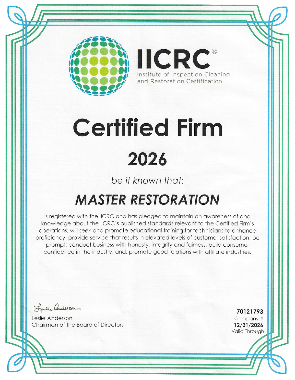 IICRC Certified